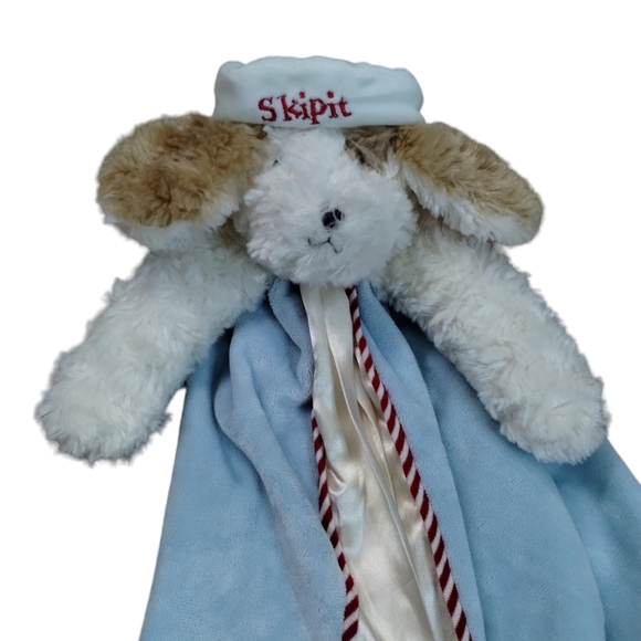 Bunnies by the Bay Skipit Puppy Dog Sailor Hat Ahoy Mate Security Blanket Lovey - Picture 7 of 10